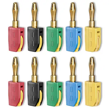 4-mm-Bananenstecker, Hochstrom-Schnellanschluss, vergoldet, 32 A, 10 Stück Bananenstecker