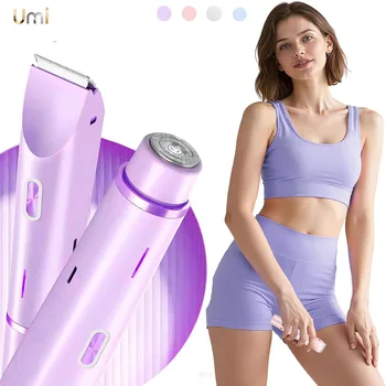 Elektrische Rasierer für Frauen, 2-in-1-Elektrorasierer für Schamhaarschneider, IPX7 wasserdicht, Nass
