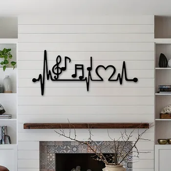 Elektrokardiogramm Musik Metall Wandkunst, Herz Rhythmus Liebe Design für Musikliebhaber Home Deco