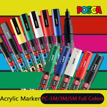 Uni POSCA POP Marker auf Wasserbasis, verschiedene Farben PC-1M/3M/5M, 0,7-2,5 mm Spitzen, professioneller