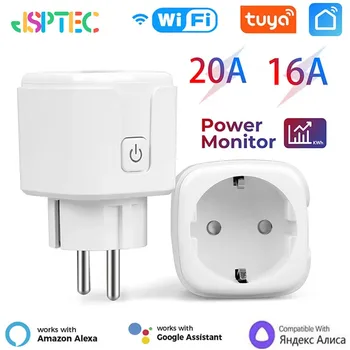 Tuya Smart Steckdose EU16A/20A Wifi Smart Plug Mit Power Überwachung Smart Leben APP Fernbedienung