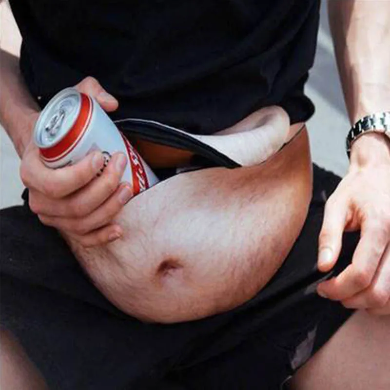 Trendige, fleischfarbene, kreative Bier-Bauchtasche, lustige – Bild 3