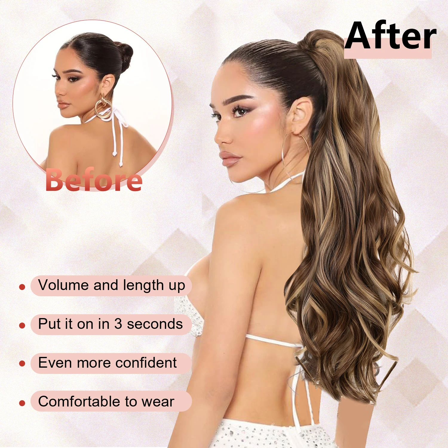 Synthetische Krallen-Pferdeschwanz-Extensions, 55,9 cm lang – Bild 3