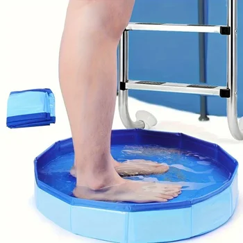Tragbares, faltbares Fußbad aus PVC, geeignet für Pooleingänge auf dem Boden, ideal für die Fußreinigung
