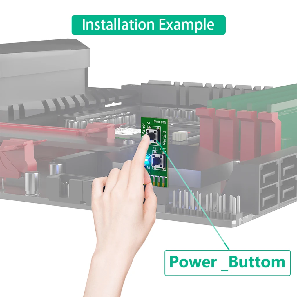 PC-Gehäuse-Taster-Adapter für Power und Reset mit LED – Bild 5