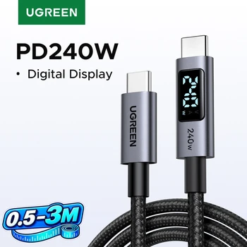 UGREEN USB-C-Kabel, 240 W, digitaler Bildschirm, PD3.1, Typ-C-Kabel für Laptop, MacBook, iPhone 17, Samsung