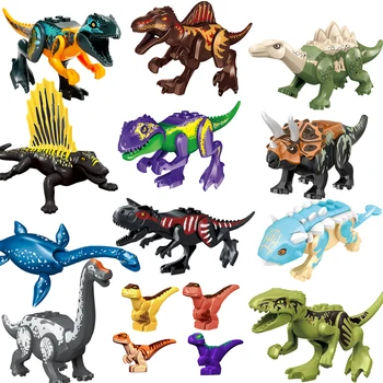 Jurassic Dinosaurier Bausteine Indominus Rex DIY Tyrannosaurus Action Figure Modelle Kinder Spielzeug Tiere