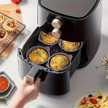 Luftfritteuse Silikon Ei Wilderer Tassen Silikon Eierkocher Form (4 Stück)