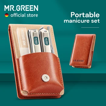 Mr. grün tragbare Maniküre Set Nagel knipser Reise werkzeuge Kit Edelstahl Geschenk box für Freunde