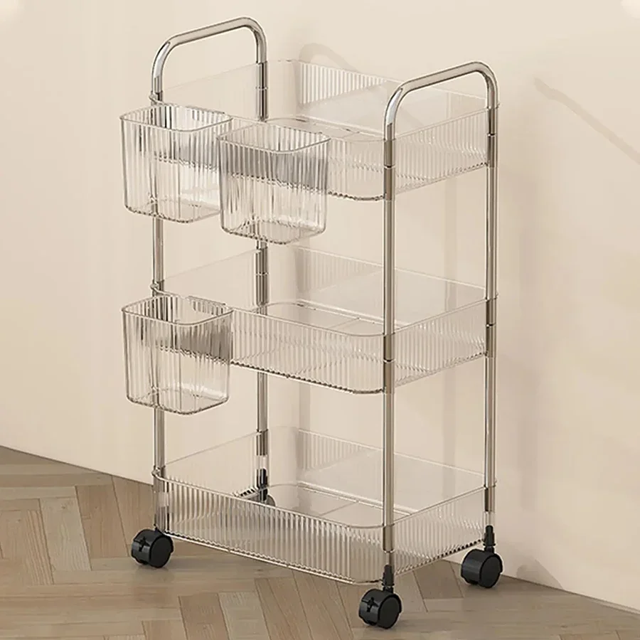 2/3/4 Schichten Licht Luxus Lagerung Rack Trolley Transparent – Bild 5
