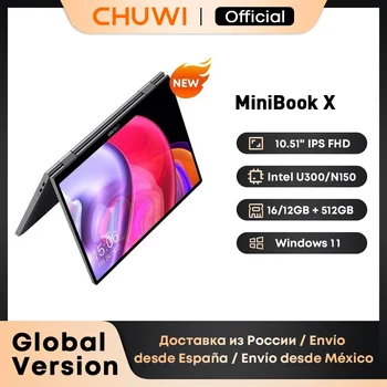 CHUWI MiniBook X Laptop-Tablet 2-in-1 Intel U300/N150 10,51" FHD IPS-Bildschirm 16GB / 12GB RAM 512G SSD