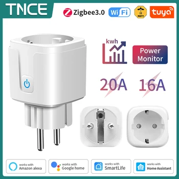 TNCE Tuya Wifi/Zigbee 3,0 Smart Steckdose EU Stecker 16/20A Power Monitor Fernbedienung Smart Leben APP