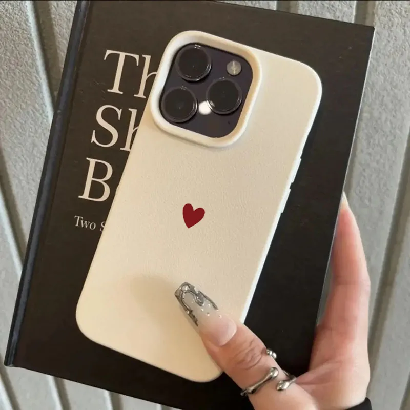 Einfache rote Liebesherz-weiche TPU-Telefonhülle für iPhone – Bild 3