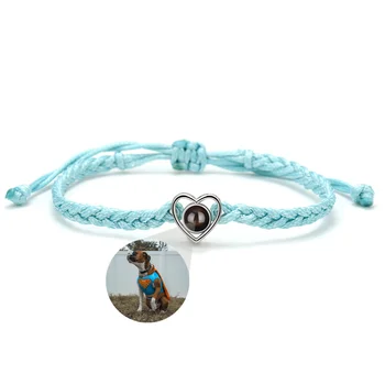 Geflochtene Armband Personalisierte Foto Einstellbare Armband Nach Projektion Memorial Geburtstag Schmuck