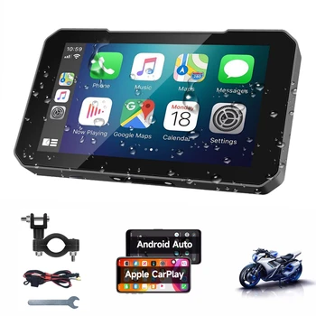 5 Zoll Tragbarer Motorrad-GPS-Navigator mit Drahtlosem Carplay/Android Auto und Touchscreen