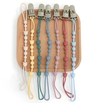 Beruhigende Schnuller Anti-kette Baby Kinderwagen Beißring Anti-verlust Kette Baby Silikon Schnuller Clip