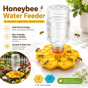 Honigbienen-Wasserspender für Garten und Terrasse, Imkereibedarf, Kleine Lochwaben-Tränke, Sichere