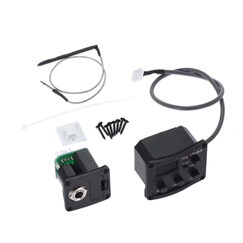 Ukulele Piezo-Tonabnehmer Vorverstärker 3-Band EQ Equalizer Tuner-System mit LCD-Display