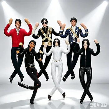 Stil Michael Jackson Cosplay Requisiten-Puppe Plüsch-Stoffpuppe Raumdekoration Abstrakte Gelenkbewegliche