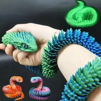 3D-gedruckte Schlange, bewegliches Gelenk, Zappelspielzeug, Figur, Simulationsschlange, Büro, Desktop