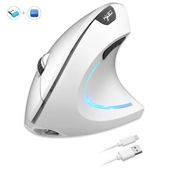 2025 Neuankömmling HXSJ Dual-Mode-Vertikalmaus ergonomische ABS 600 mAh wiederaufladbare 2400 DPI