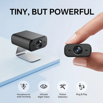 Kabellose Mini-Innensicherheitskamera mit Nachtsicht, Bewegungserkennungsalarm, USB 2,4GHz Heim-WLAN