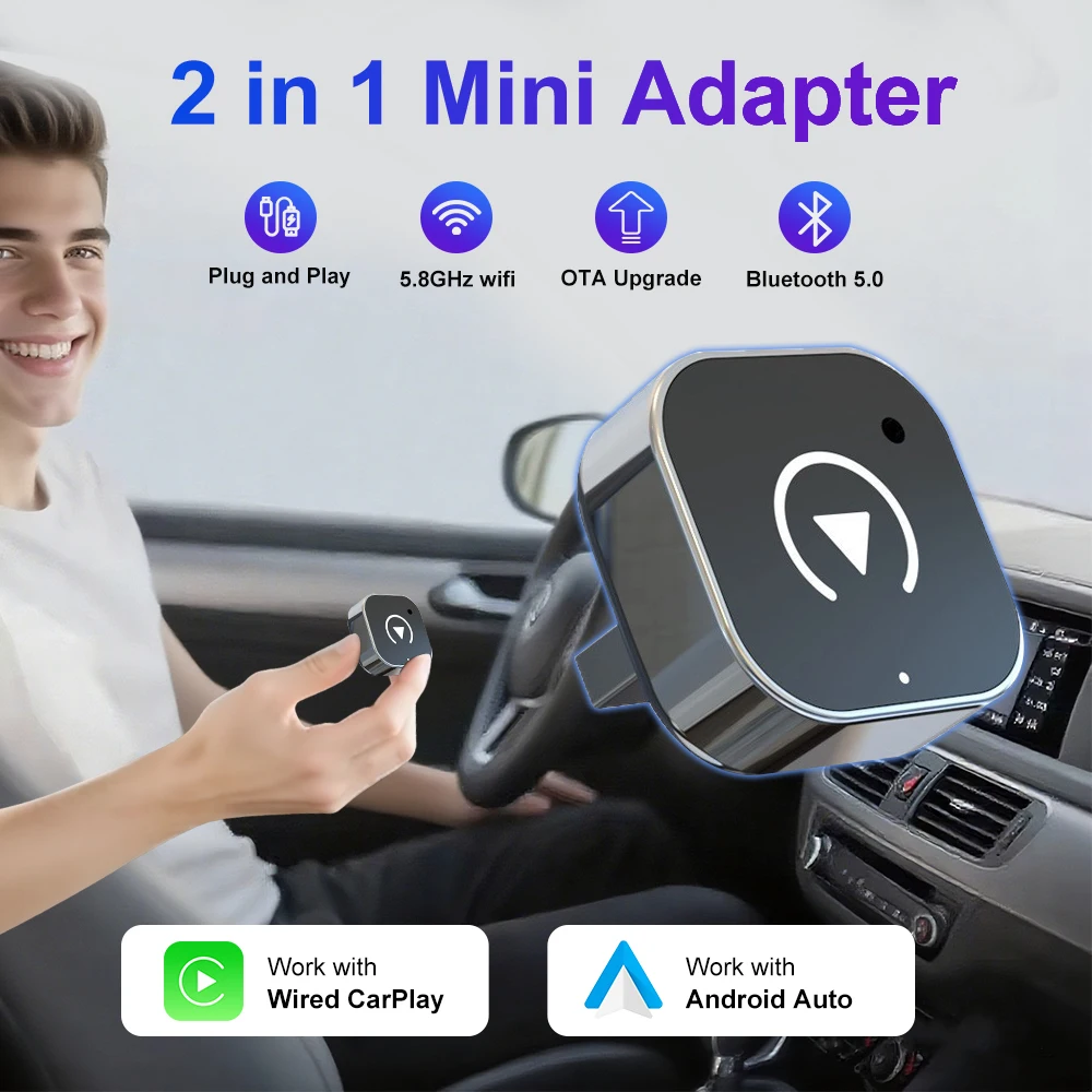 Kabelloser CarPlay- und Android-Auto-Adapter 2-in-1 – Bild 3