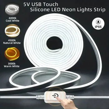 Touch Sensor LED Streifen Lichter Neon Zeichen 5V USB Dimmbare Wasserdichte Neon Lampe Flexible Band Silikon
