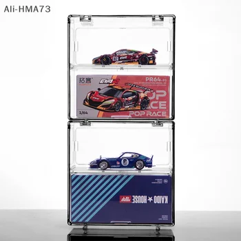 Transparente Acryl-Displaybox mit großer Kapazität für Autospielzeug-Kollektion, staubdichter doppellagiger