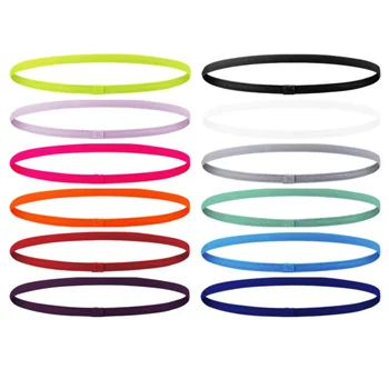 Unisex Sport Dünnes Stirnband Rutschfeste Elastische Frauen Männer Yoga Haarbänder Schweißband (4 Stück)