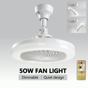2-in-1 LED-Deckenventilator mit Licht, 50W, mit Lampenfassung, Fernbedienung, 3 Geschwindigkeiten