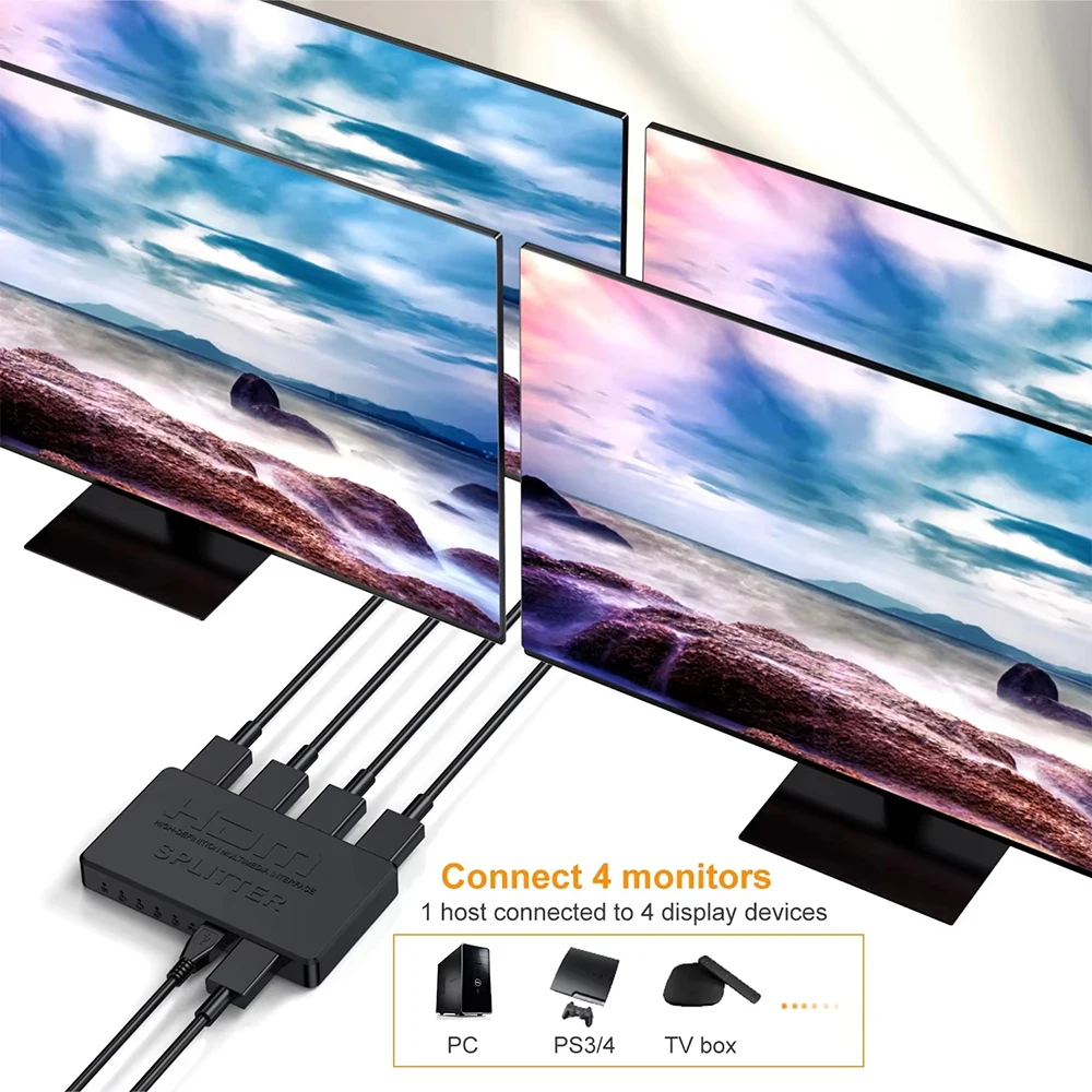 HDMI Splitter 1 auf 4, 4K, Umschalter – Bild 3