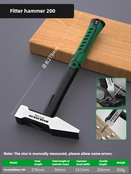 Hardware-Werkzeuge, Gebäudedekoration, Flachkopfhammer, 200 g, mit Kunststoff beschichteter