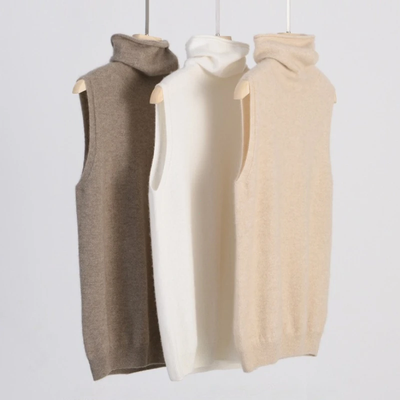 Frauen 100% Merino Wolle Ärmellose Pullover