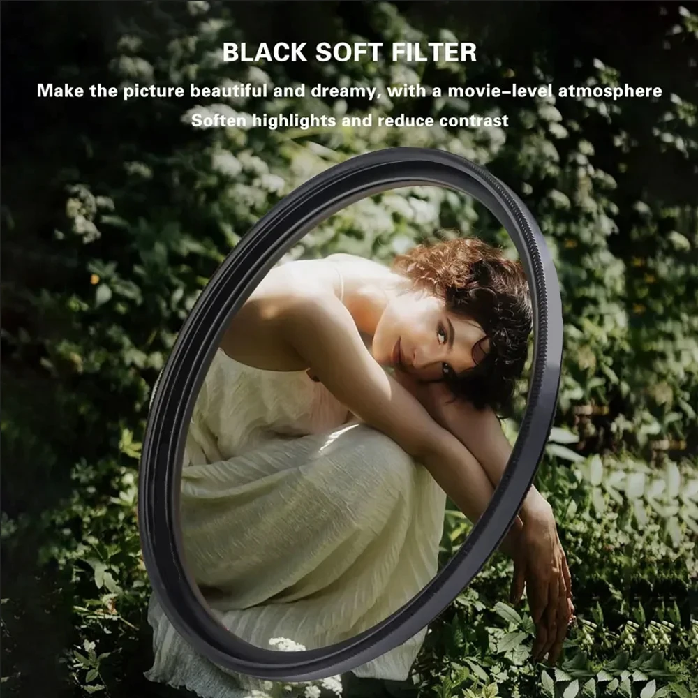 Black Mist 1/4 schwarze weiche Kameraobjektivfilter 49 mm 52