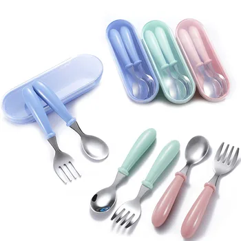 Baby Fütterung Geschirr Set Kinder Utensil Edelstahl Kleinkind Geschirr Besteck Cartoon Infant Lebensmittel