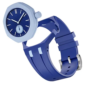 2-in-1-Gehäuse für PC + Silikonarmband für Swatch X AP Roya Po Taschenuhr - zum Umwandeln in eine Armbanduhr