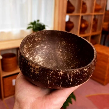 Natürliche Kokosnuss Schüssel Set Holz Salat Ramen Schüssel Kokos Holz Löffel Set Coco Smoothie Küche Geschirr