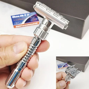 Einstellbarer Sicherheitsrasierer für Herren, zusammenklappbar, zum Rasieren, Doppelkante, klassischer