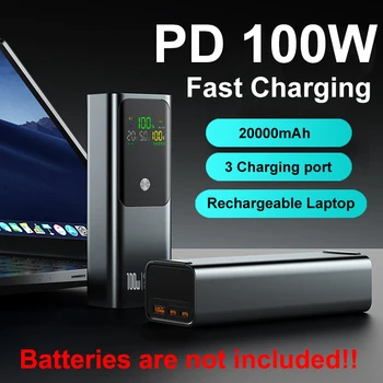 PD100W DIY Batterieladegerät Hülle Schnellladung für 4PCS 21700 Polymer 20000mA Batterie Power Bank Box