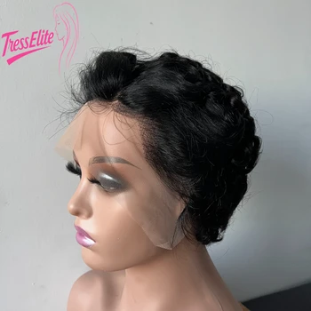 Premium Echthaar 13x4 Lace Frontal Perücken für Frauen, 4 Zoll gewellt, brasilianisches Remy-Haar, vorgezupft