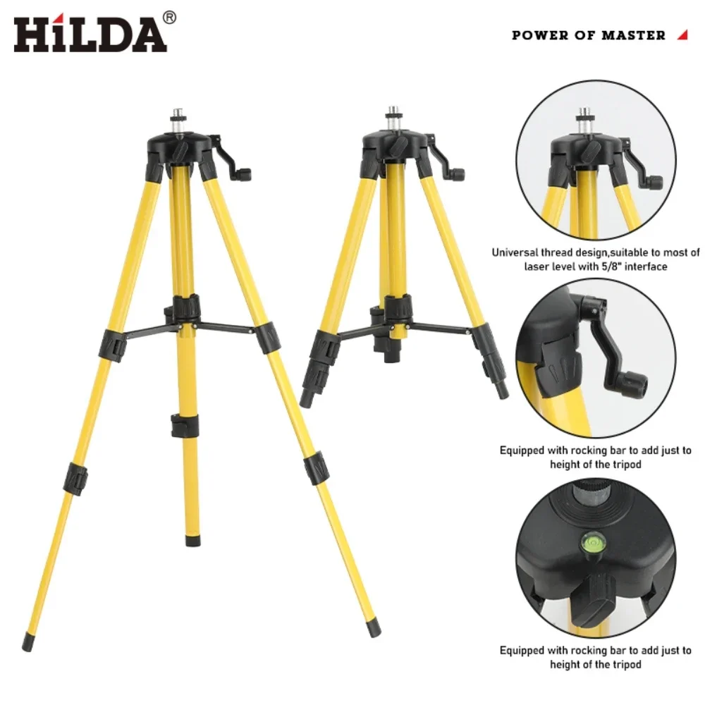 HILDA Laser-Nivellierstativ, 1,2 m/1,5 m, 5/8 Zoll