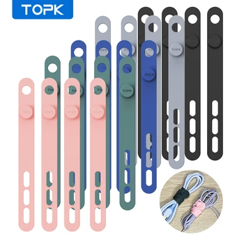 TOPK Silikon-Kabelbinder, verschiedene Farben, wiederverwendbar, robustes Kabel-Organizer-Management