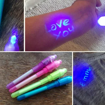 Leuchtender Lichtstift Magic Purple 2-in-1 UV-Schwarzlicht-Kombination Zeichnung Unsichtbarer Tintenstift