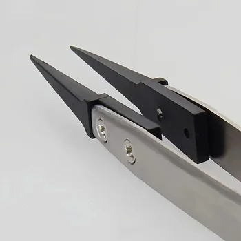 ESD-sichere Präzisionspinzette, antistatische Spitzen aus robustem Metall für die Reparatur von Elektronik