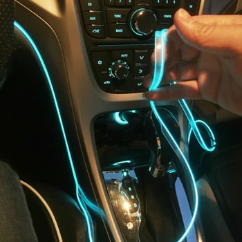 5m Auto Innen Atmosphäre Beleuchtung LED Streifen 5V DIY Flexible EL Kaltlicht Linie Rohr Mit USB Auto