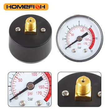 Luft Kompressor Manometer 0-12Bar 0-170PSI Hydraulische Flüssigkeit Messgerät