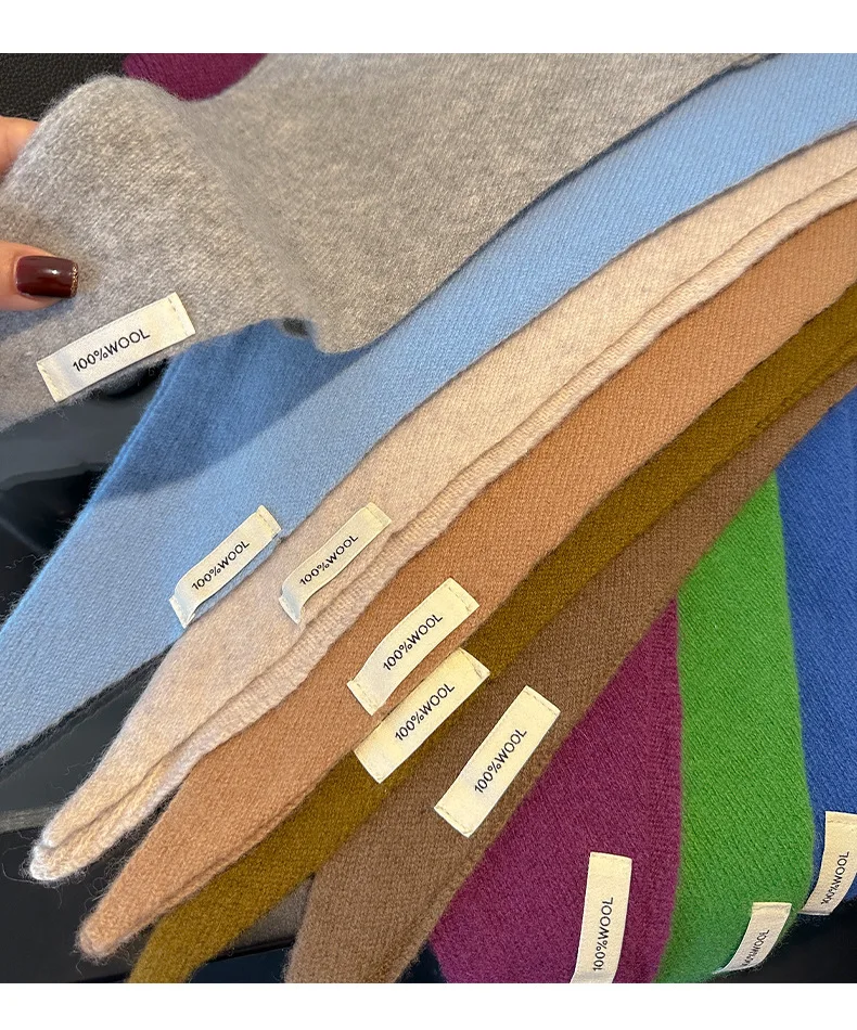 Gestrickter Schal für Damen, 100 % Wolle, warme Winterschals – Bild 6