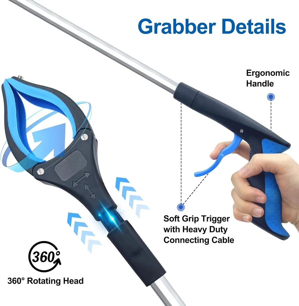Müllgreifer mit 360°-Drehfunktion °   Drehbarer Clip 32 Zoll – Bild 3