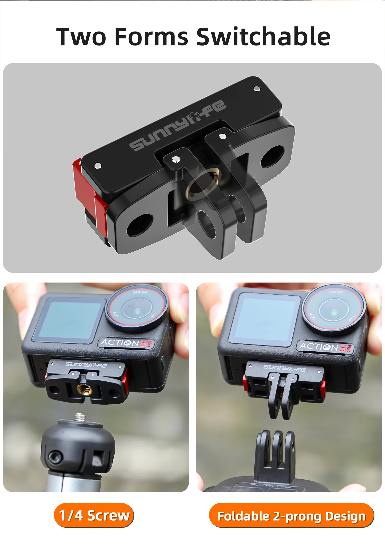 Für DJI Action 5 Pro Magnetischer Adapter, faltbare – Bild 3